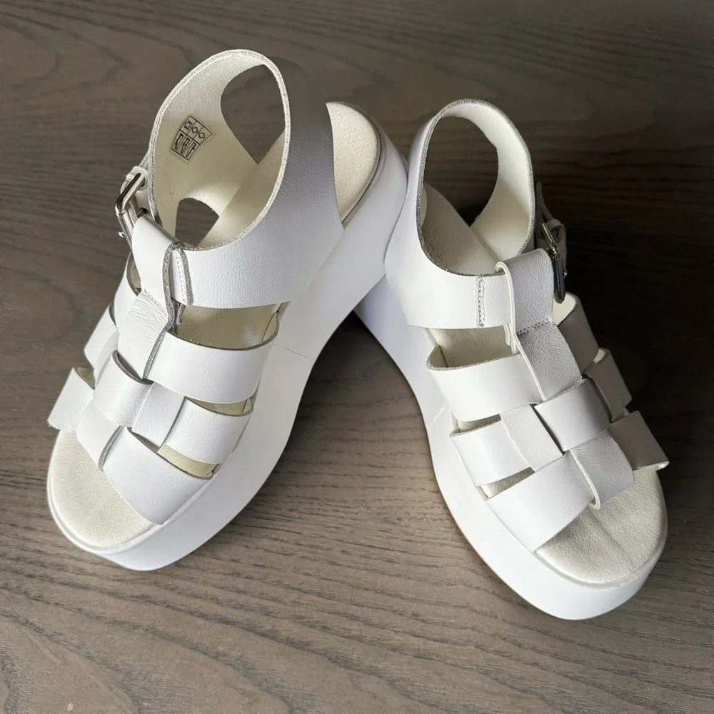 Anthropologie Pilcro Platform Fisherman Sandals – White, Size 38